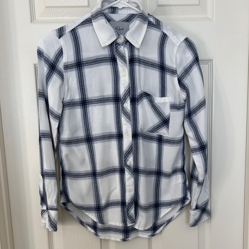 Rails Plaid White and Blue Men's Shirt